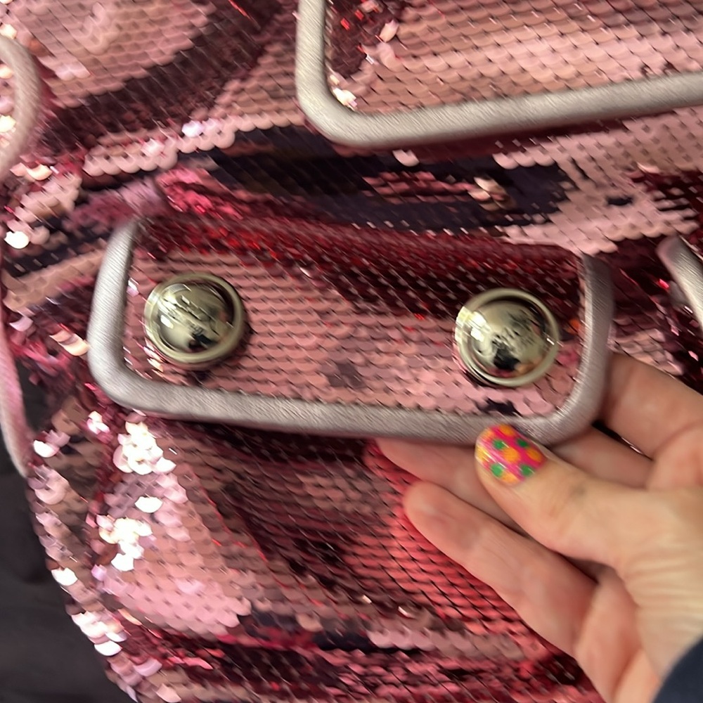 Coach Poppy Sequin Metallic Pink Spotlight Tote Purse. Vintage Barbie Bagby Y2k - Picture 4 of 6